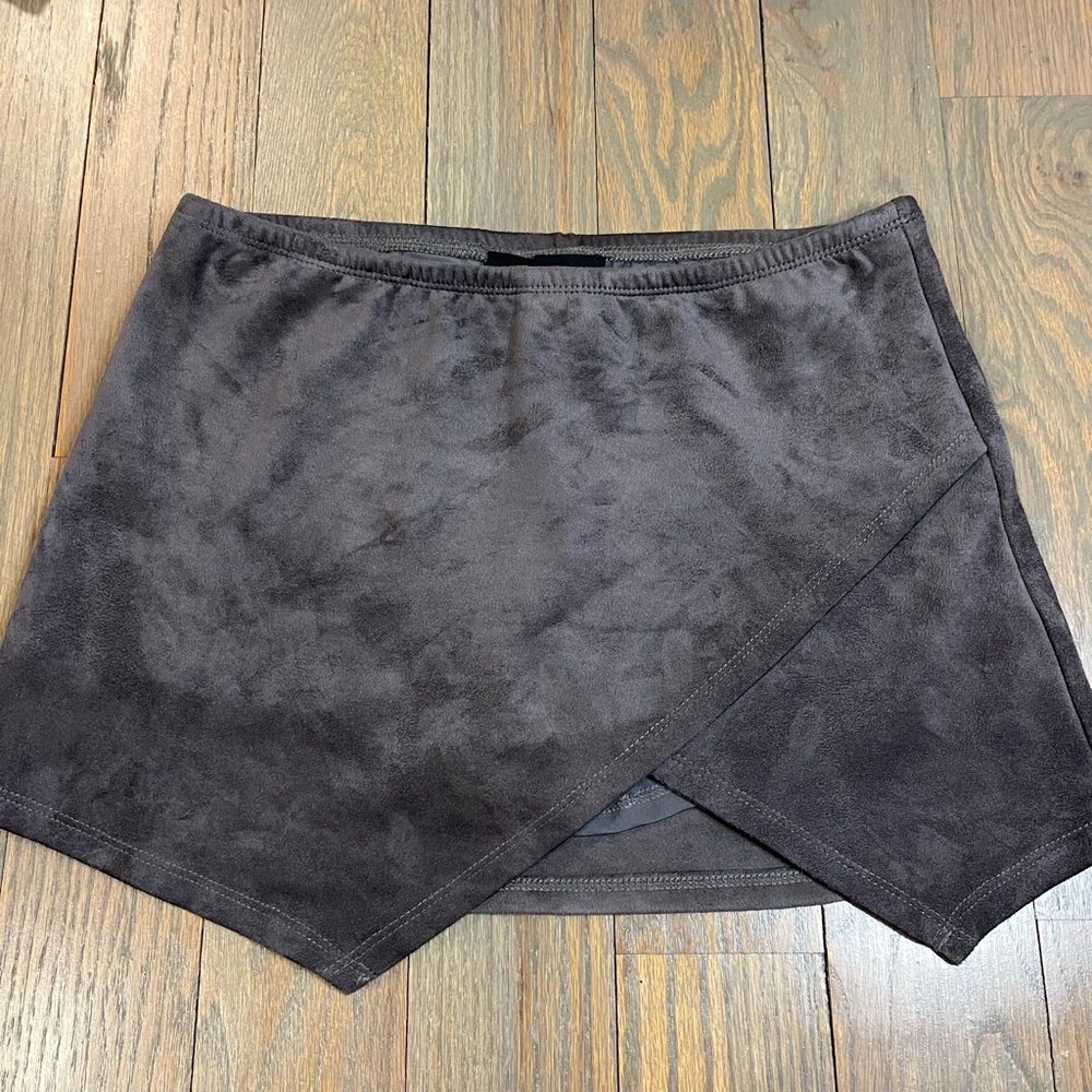 Suede skirt with built in shorts